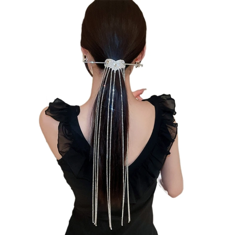 

Heart Shape Hair Stick Dangle Tassel Hair Stick Style Hair Pin Hairstyle Accessories for Women Girls Silver Color