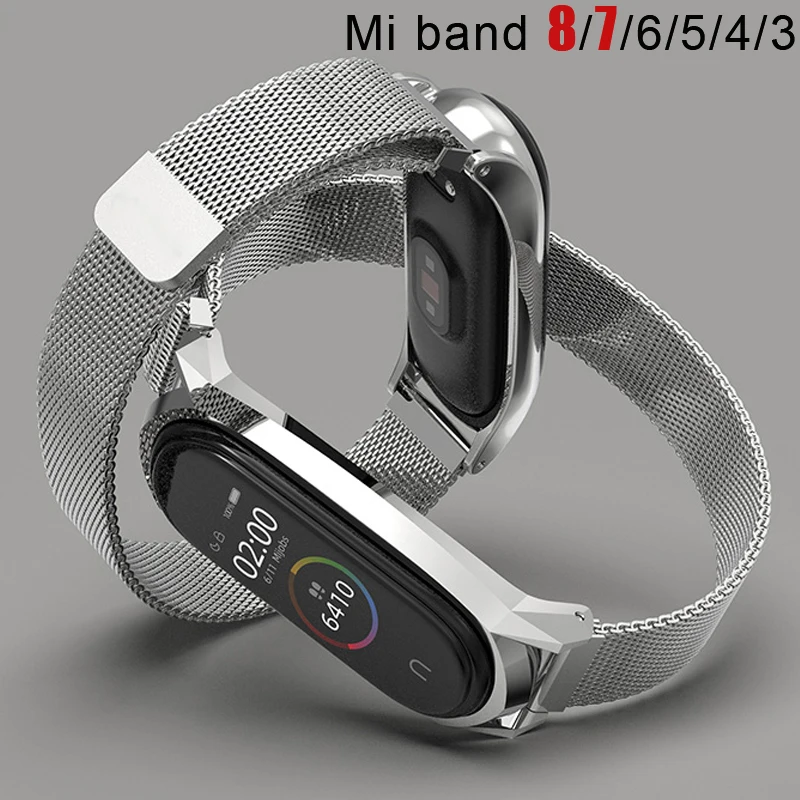 

Milanese Loop Strap for Xiaomi Mi Band 8 7 bracelet stainless steel metel Correa Miband band6 band4 for Xiaomi mi band 3 4 5 6 7