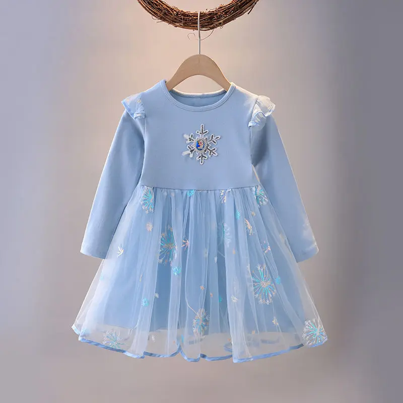 

Summer New Baby Dress Baby Clothing Fairy Costume Princess Anna Elsa Queen Ice Vestidos Flower Fashion Dress Toddler