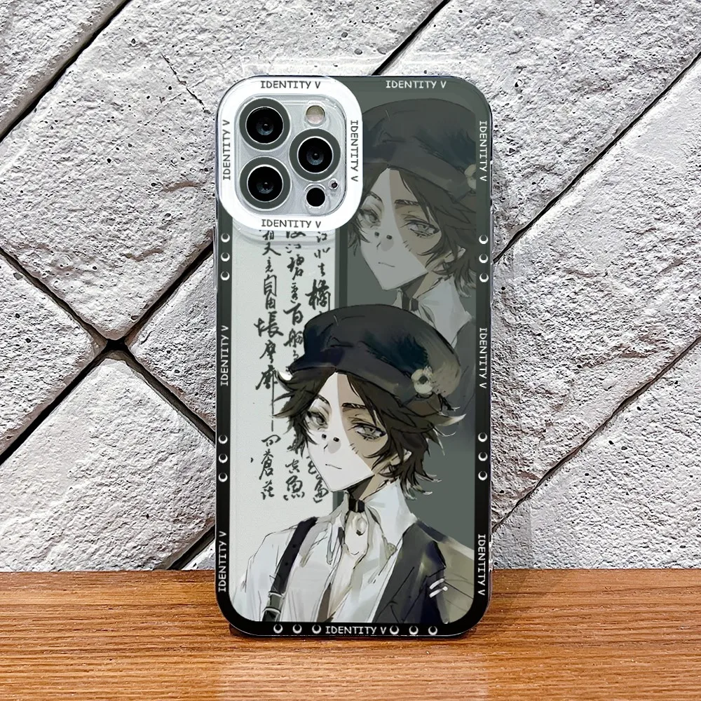 Game Identity V Phone Case for iPhone 16 15 14 Plus 13 12 Mini 11 Pro Max X Xs XR 7 8 Border Print Transparent Soft Cover