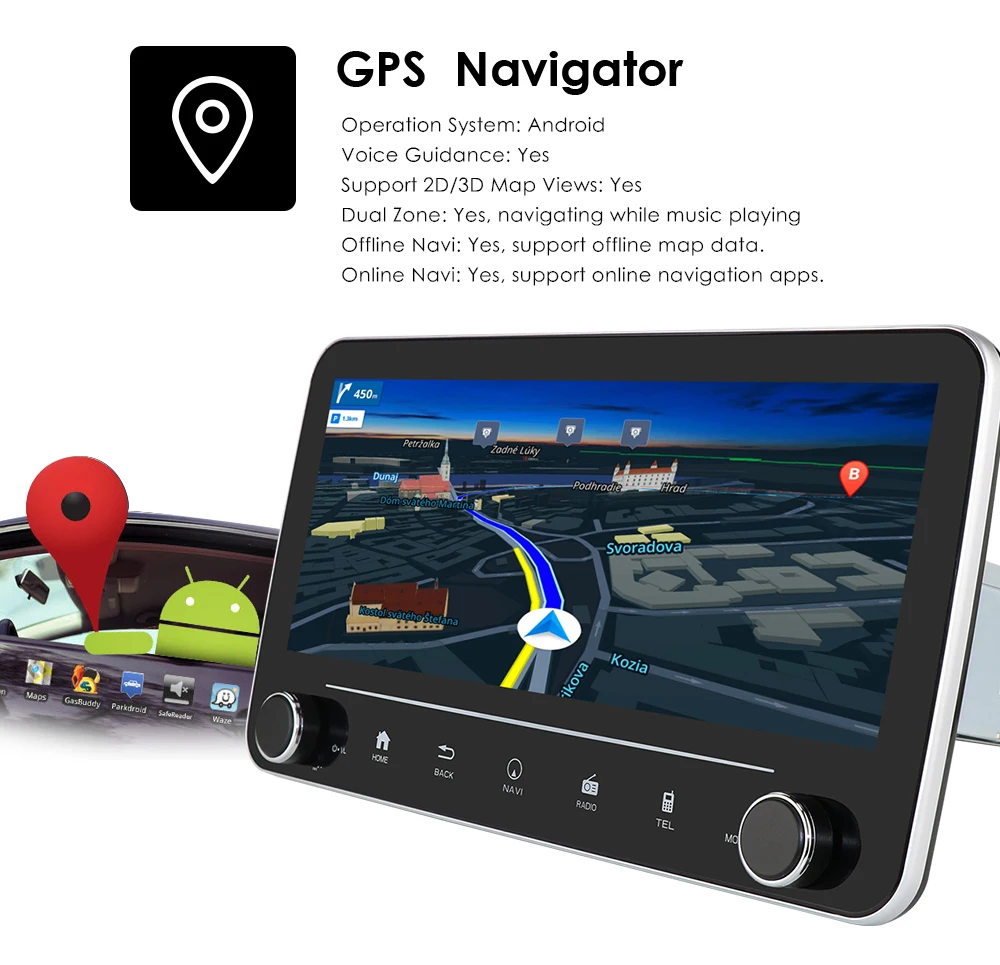 Автомобильный радиоприемник IPS 1 Din Android 10 для универсального автомобильного