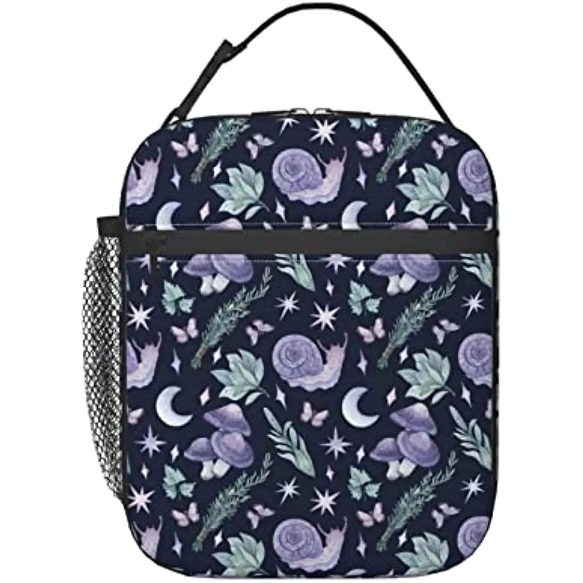 

Mushroom Snail Butterfly Moon Insulated Lunch Bag Portable Tote Bento Box Bags Cooler Package for Women Men Kids