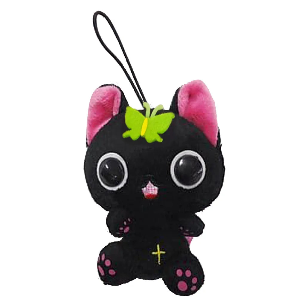 Милый Готический мир Nyanpire Черный кот вампира с бабочкой плюшевые брелоки