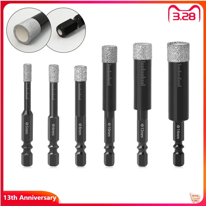 Вакуумное сверло с шестигранной ручкой алмазная пила для сухого сверления