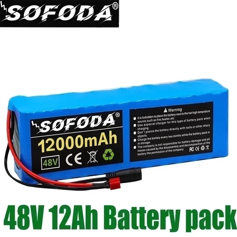 

48V 12Ah 1000W 13S3P Lithium Ion Battery Pack 36000mAh for 54.6V Ebike Electric Bicycle Scooter Ebike Battery with BMS