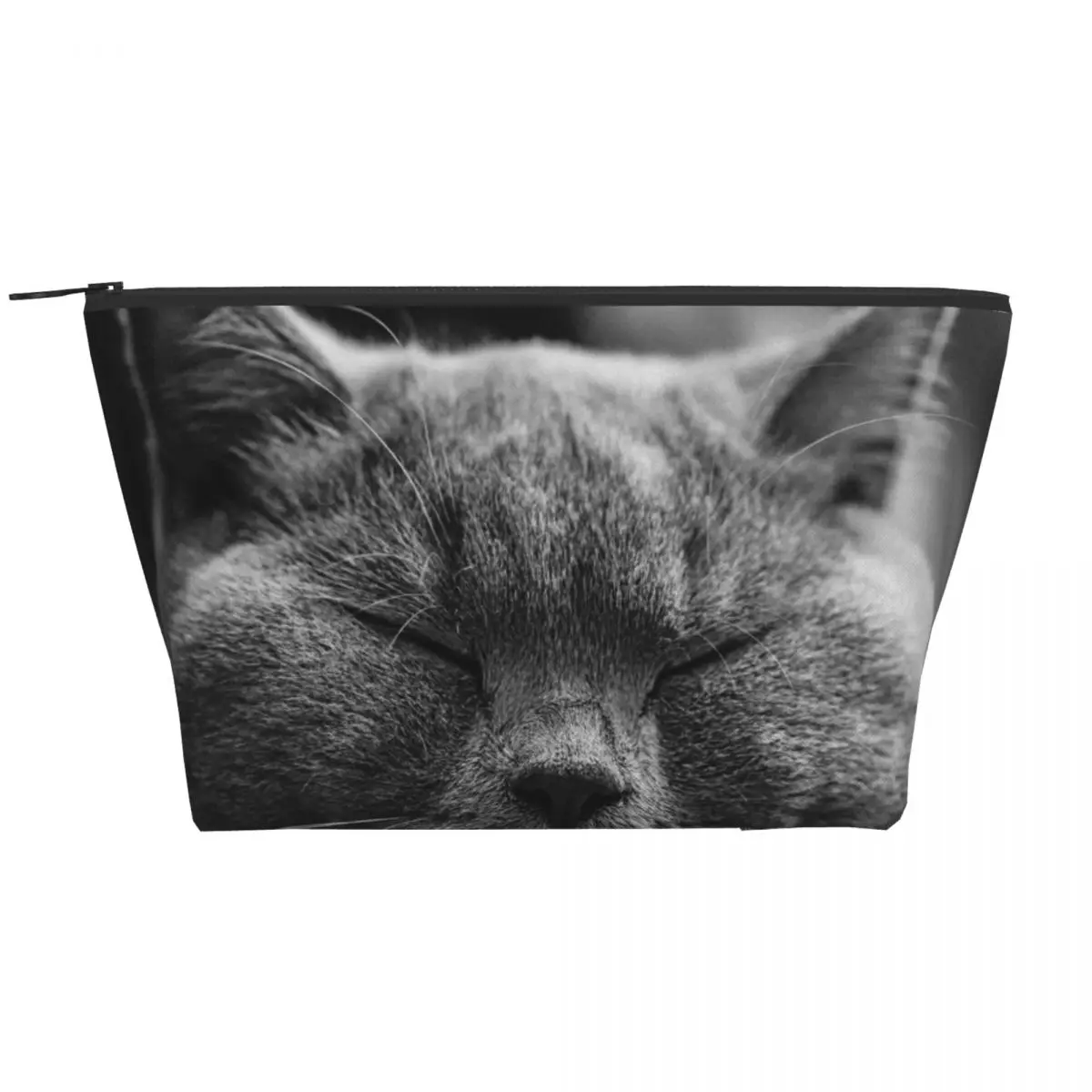 

Трапециевидная портативная косметичка в виде спящего кота, сумка для ежедневного хранения, косметичка, косметичка для путешествий, сумка для туалетных принадлежностей, ювелирных изделий