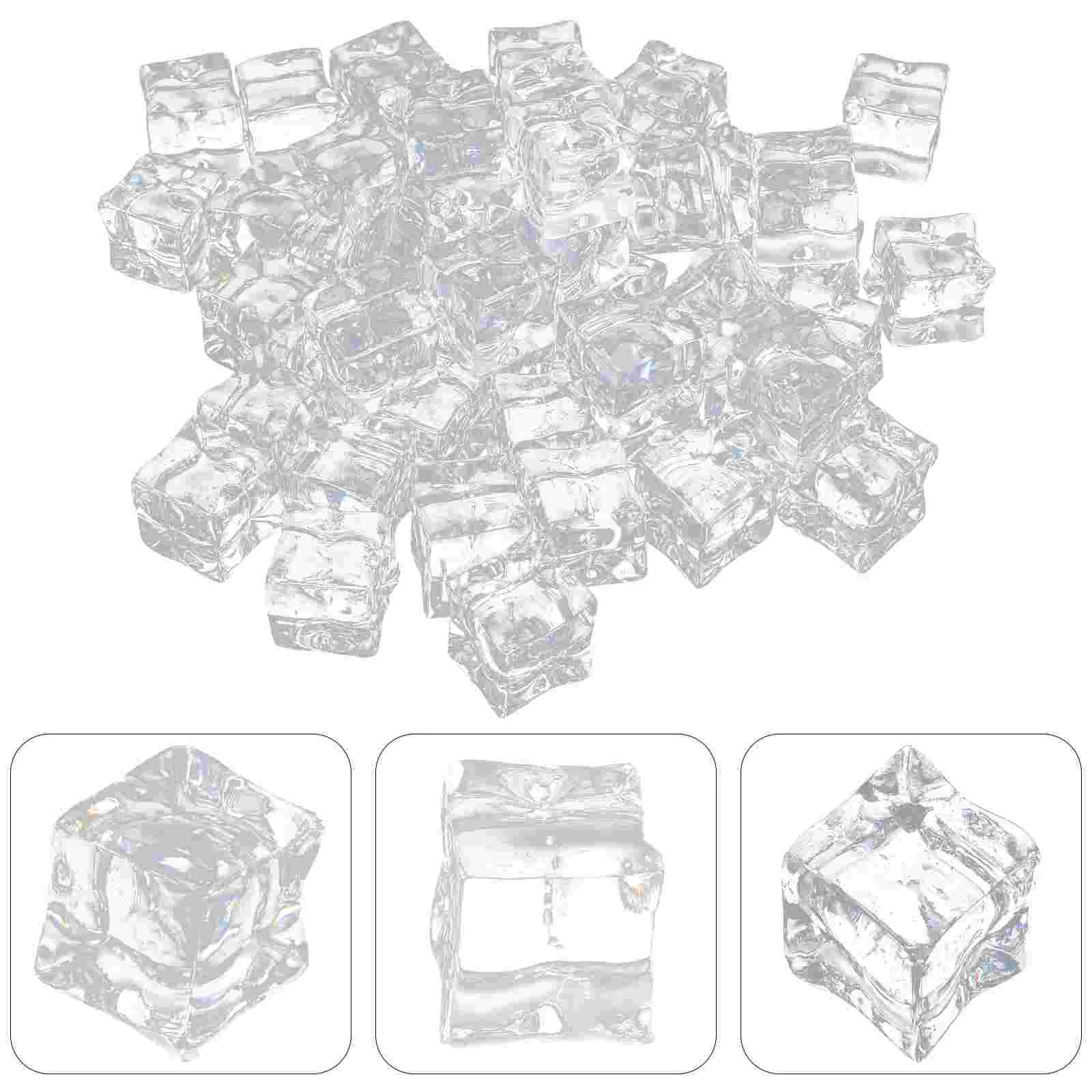 

Ice Cubes Fake Artificial Acrylic Faux Crushed Clear Cube Vasefor Fillers Reusable Filler Glassprops Mini Tumblers Morrisons