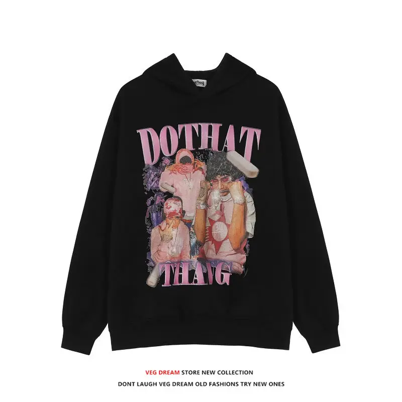 

VEG Dream American Street Fashion Oversize Hooded Jacket Spring Autumn Hip Hop High Street Jacket