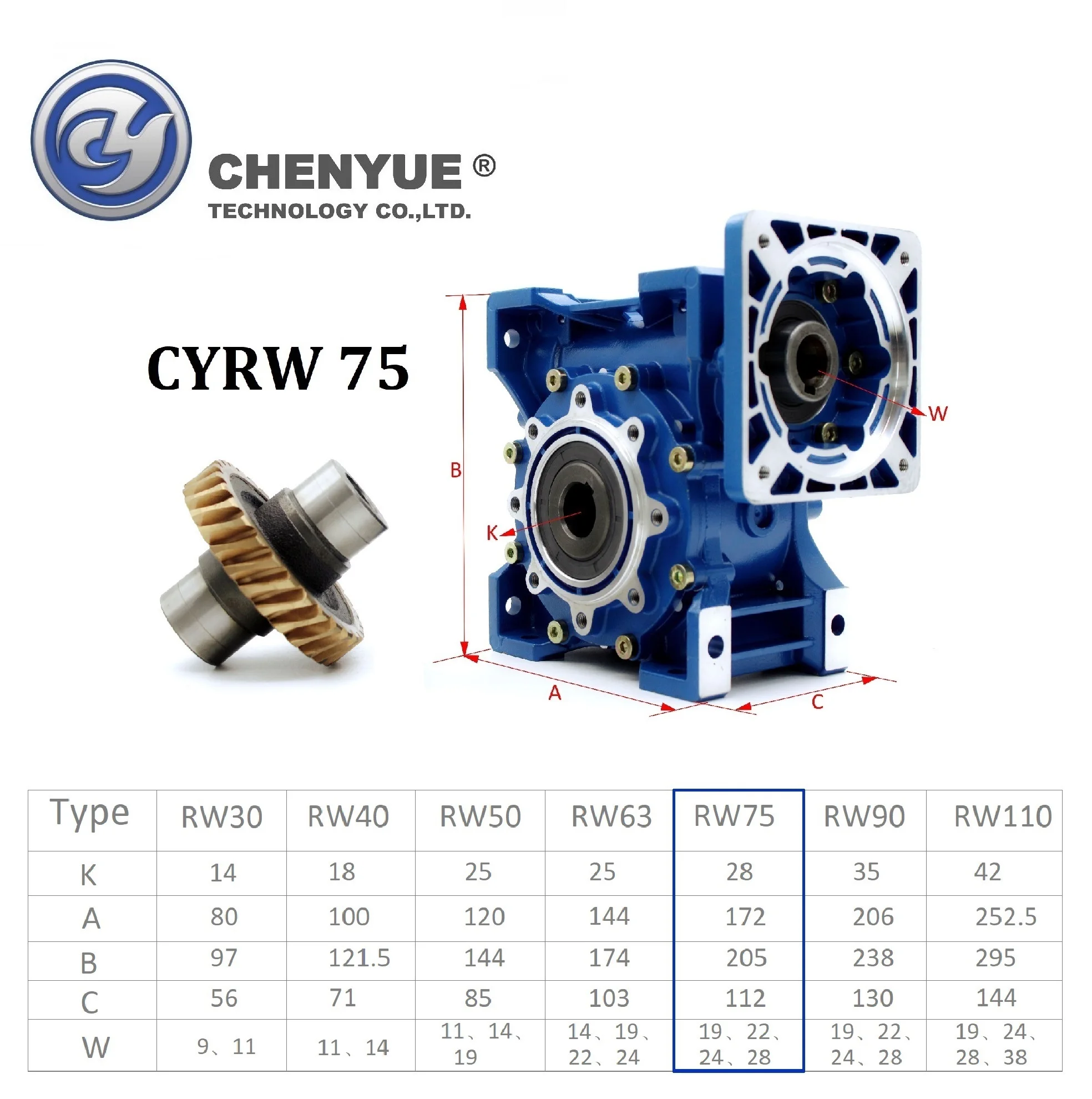 Червячная коробка передач CHENYUE редуктор скорости с высоким крутящим моментом NMRW75