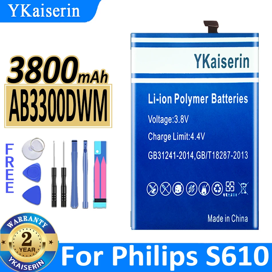 

3800mAh YKaiserin Battery AB3300DWM For Philips S610 Mobile Phone Batteries