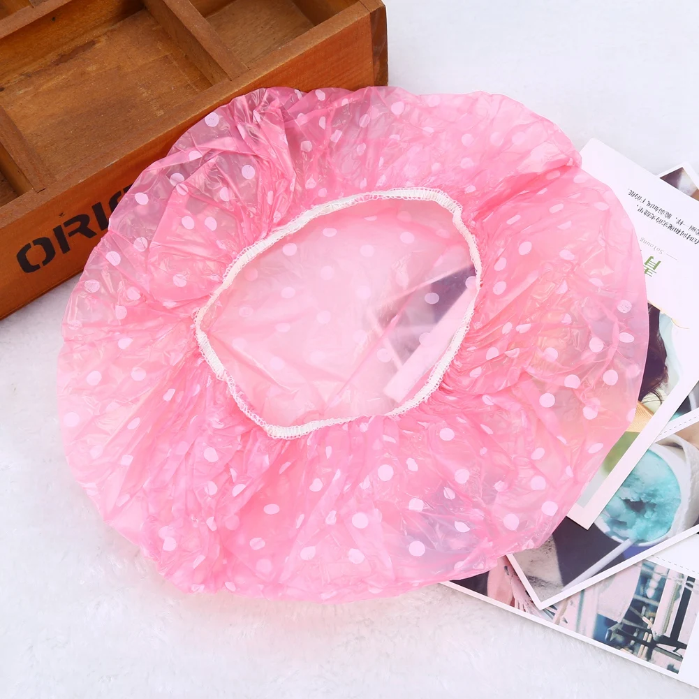 

3pz Impermeabile Cuffia Doccia Elastico Per Capelli Shower Cap Bath Hat