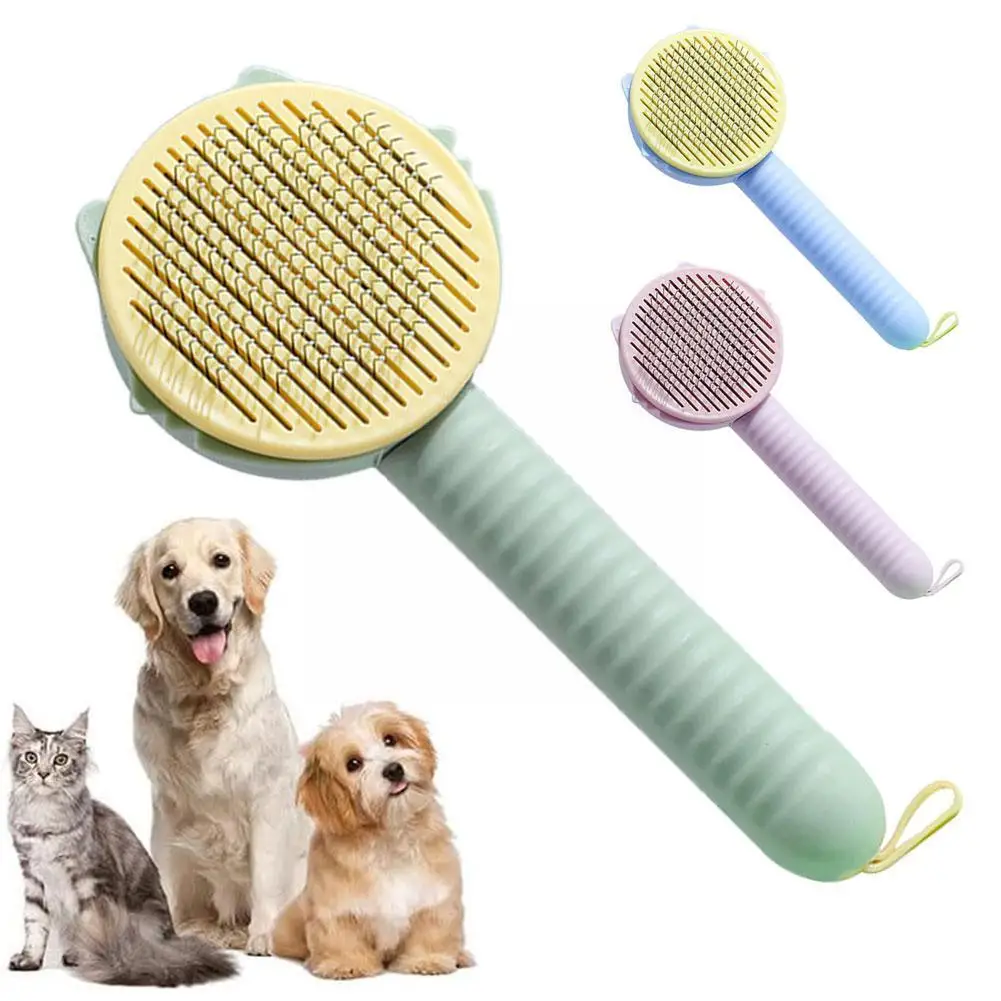 

1pc Pet Hair Removal Brush Grooming Comb Self Cleaning Dogs Massage Supplies Cats Grooming Brush Slicker Dog Teeth With Pet Q2S5