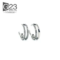 nose round ring earrings for women nose perforate ear f136 titanium earrings septum body luxury zircon spiral cartilage jewelry