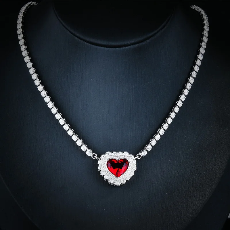 

Wholesale European WomanGirl Bride Mother Party Birthday Wedding Gift Heart Zircon 18KT White Gold Necklace+Bracelet Jewelry Set