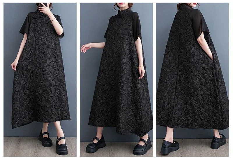 Винтажное лоскутное модное женское платье с цветочным принтом жаккардовое для