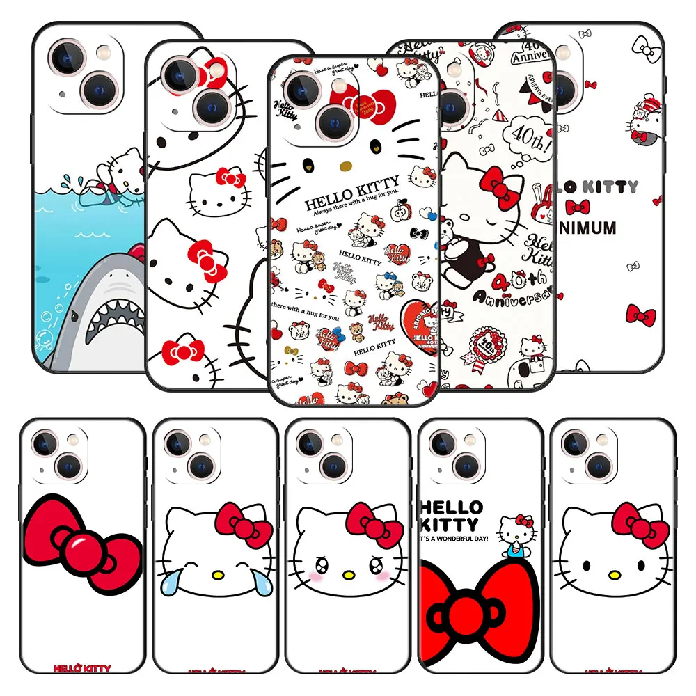 

Phone Case Cover for Oppo A74 A93 A54 A53 A16 A15 A9 A5 A52 A5s Official Full Fashion Trend Original Hello Kitty Line Cute