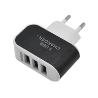 universal candy color 3usb charger travel wall charger adapter smart mobile phone power supply charger for tablets