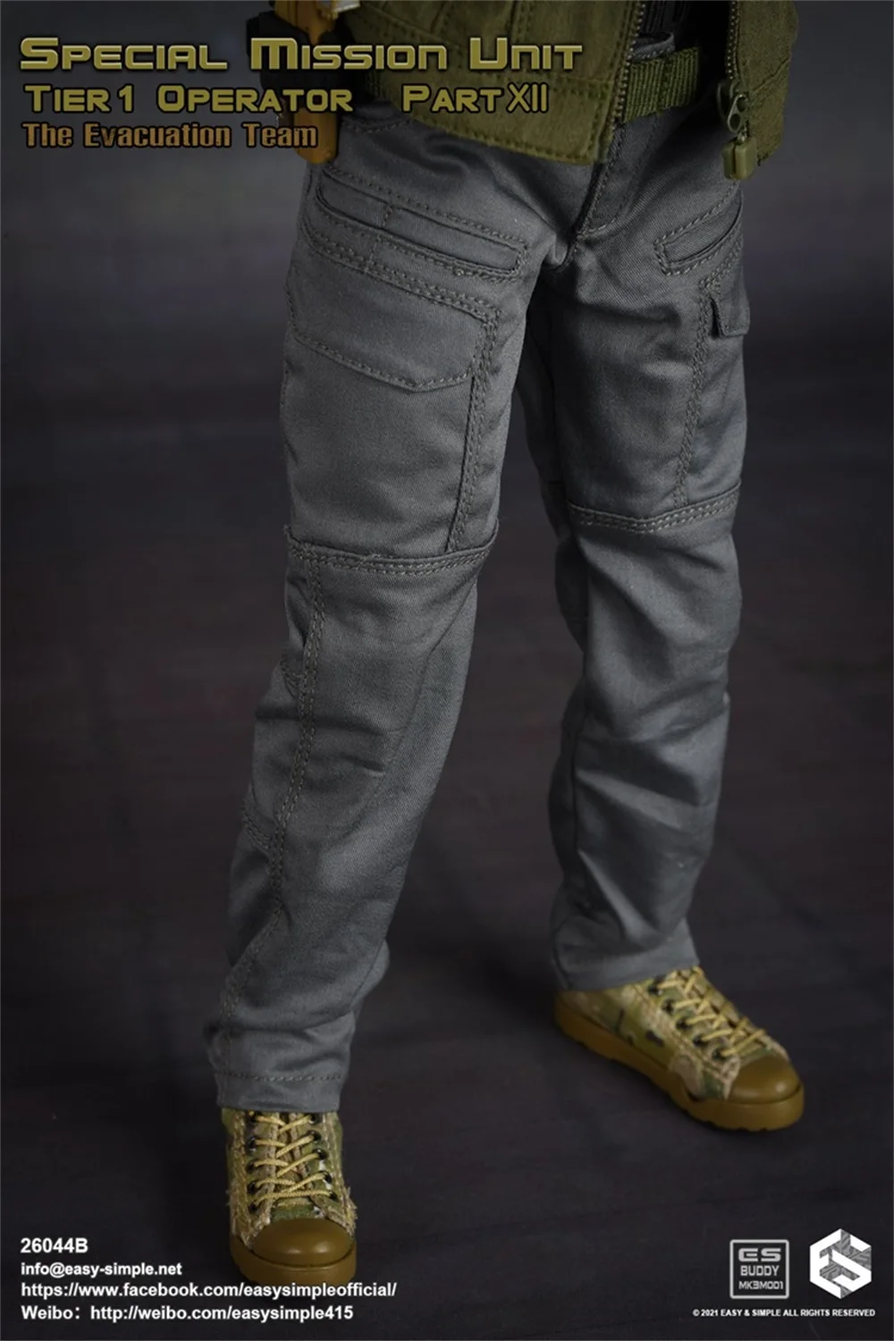 

1/6 Easy&Simple ES 26044B Special Mission Unit Tire 1 Operator Evacuation Team Part Fashion Pant With Belt For 12inch Action