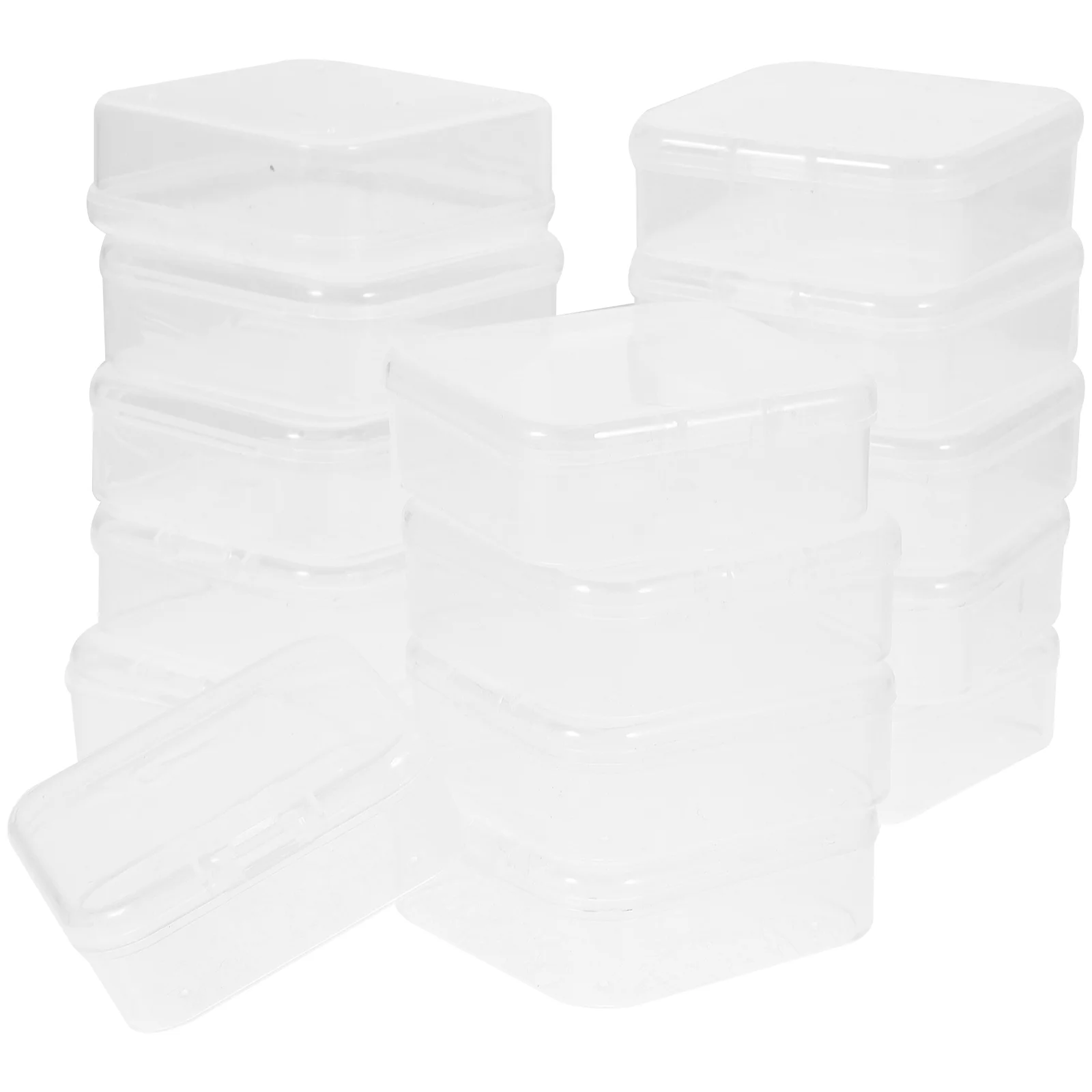 

Storage Boxessmall Containers Clear Box Bead Craft Mini Organizer Crayon Item Square Transparenthinged Empty Accessory Case