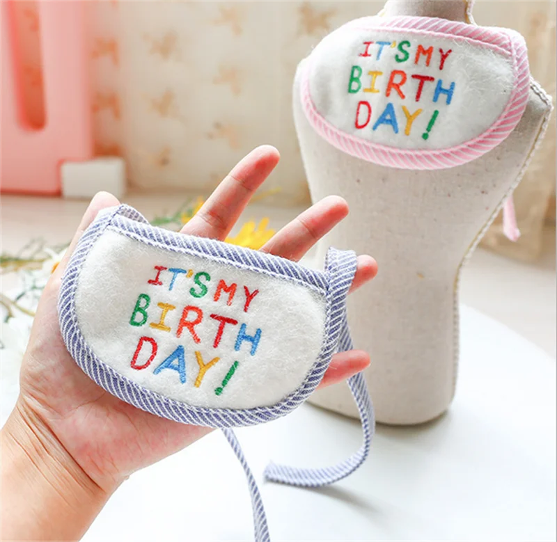 

Pet Bib Cute Happy Birthday Embroidery Pet Cat Dog Saliva Towel Small Dog Pets Decoration Birthday Articles Pet Accessories