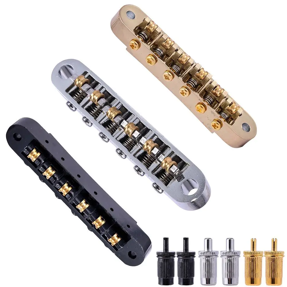 

Roller Saddle Bridge With Stud Upper Regulator Bridge Guitar Accessories Compatible For Epiphone Les Paul Lp Electric Guitar