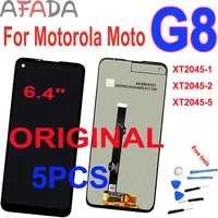 5pcs original 6 4 motorola moto g8 xt2045 1 xt2045 2 xt2045 5 lcd display touch screen digitizer assembly replacement