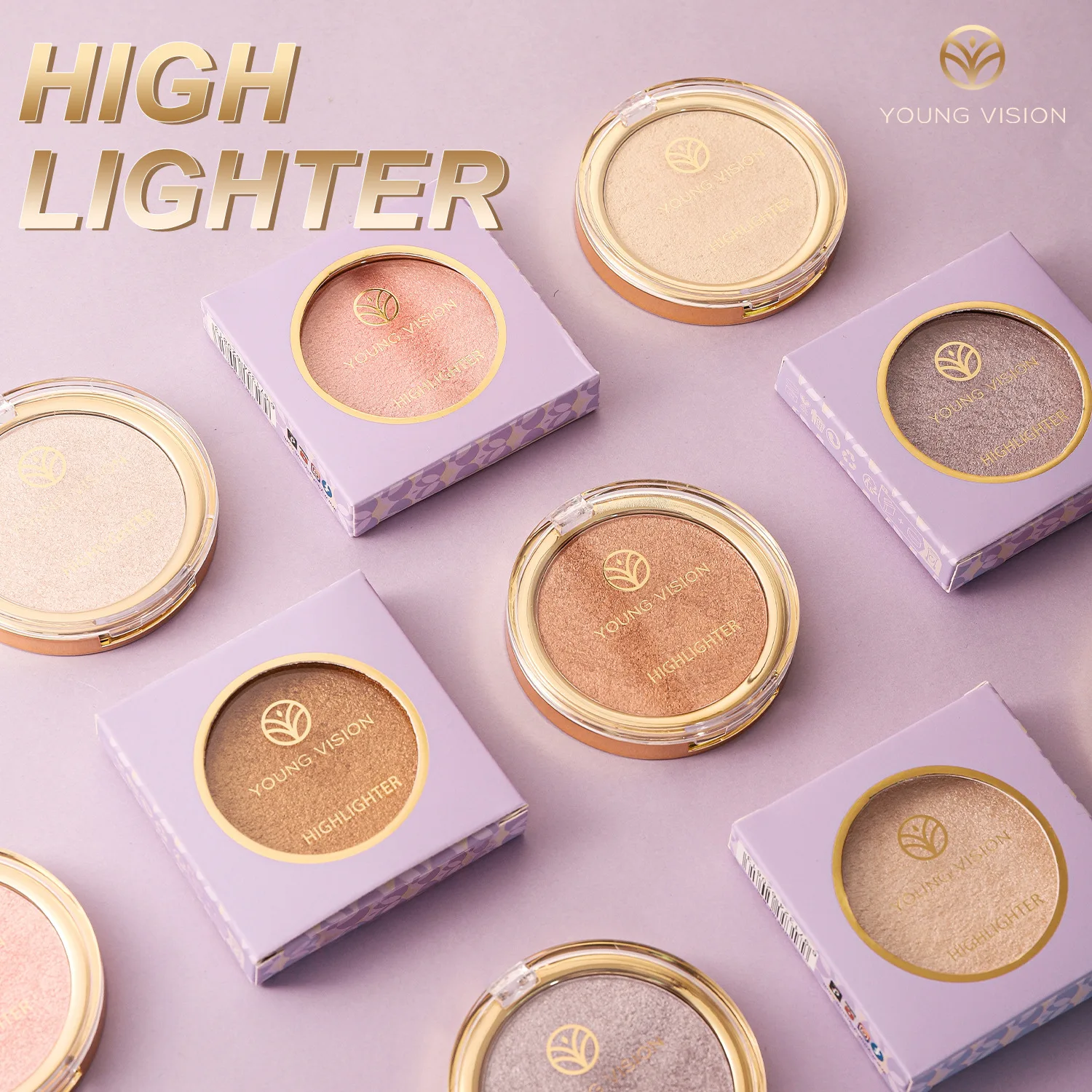 

YOUNG VISION Highlighter Powder Brighten Skin Tone Glitter Glitter Nose Shadow Modification Stereo Highlighter Powder Palette