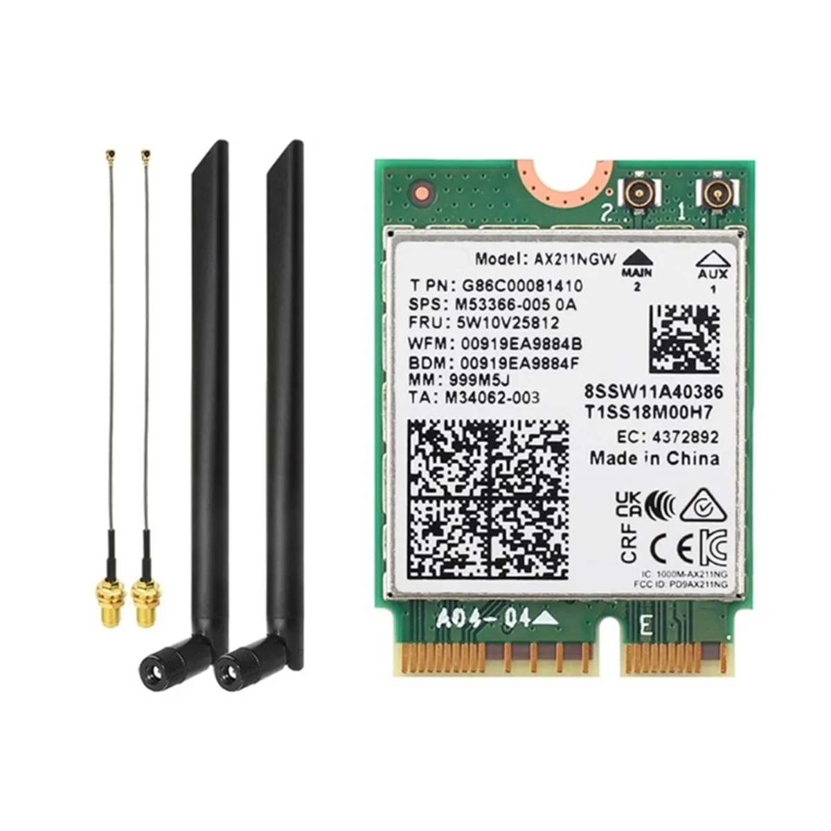 Трехдиапазонная беспроводная Wi-Fi карта AX211NGW 2 4G/5G/6 ГГц поддержка Bluetooth 5 3 AX211 M.2 CNVio