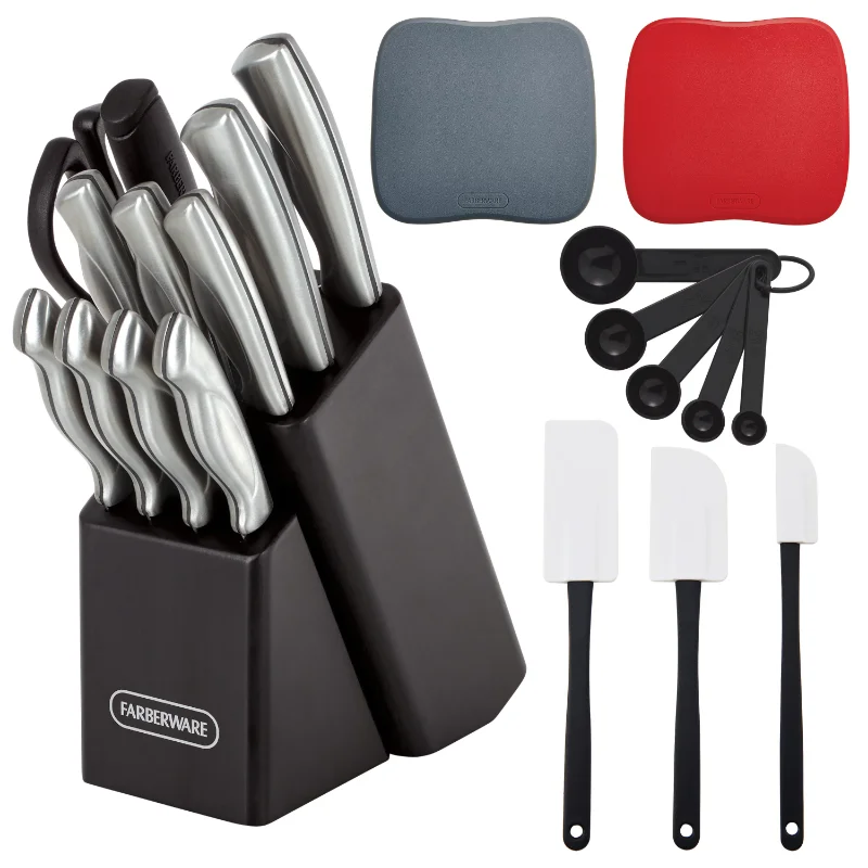 Farberware Knife Set, 15-Piece Stainless Steel Knife Block Set - Black –  Môdern Space Gallery