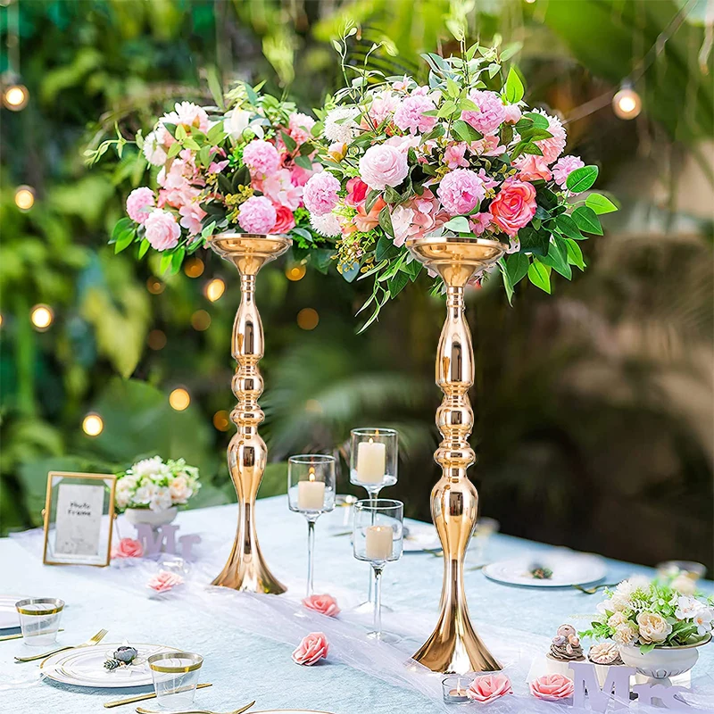 

3/2/1Pcs Metal Candle Holder Wedding Centerpieces Decorative Candlestick Holder Flowers Vase Candles Stand for Party/Dinning