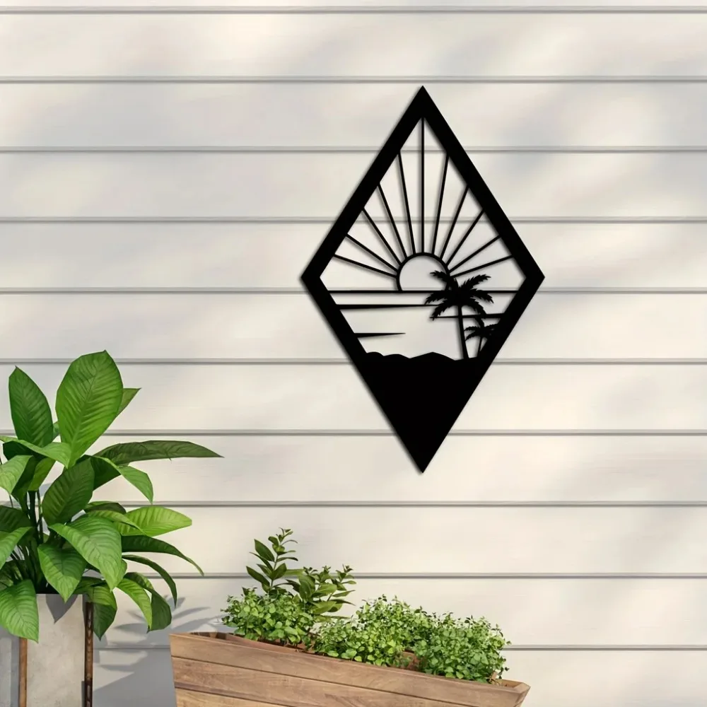 Металлический Настенный Декор Закат Пляж Знак Металлическая Настенная