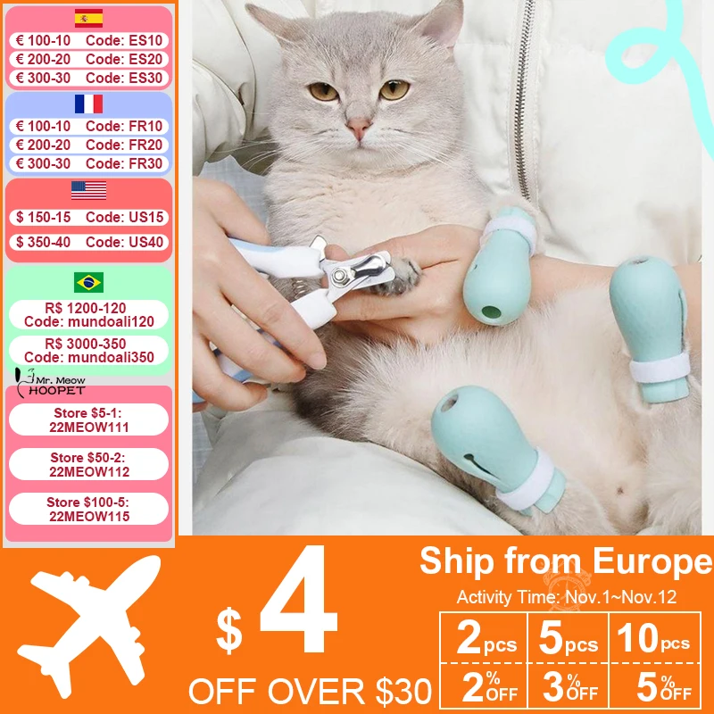 

Hoopet Pet Shoes Stop Scratched Shoes For Cats Dog Shoes For Paw Protection Essential Shoes For Cat Bathing Cat Accessories