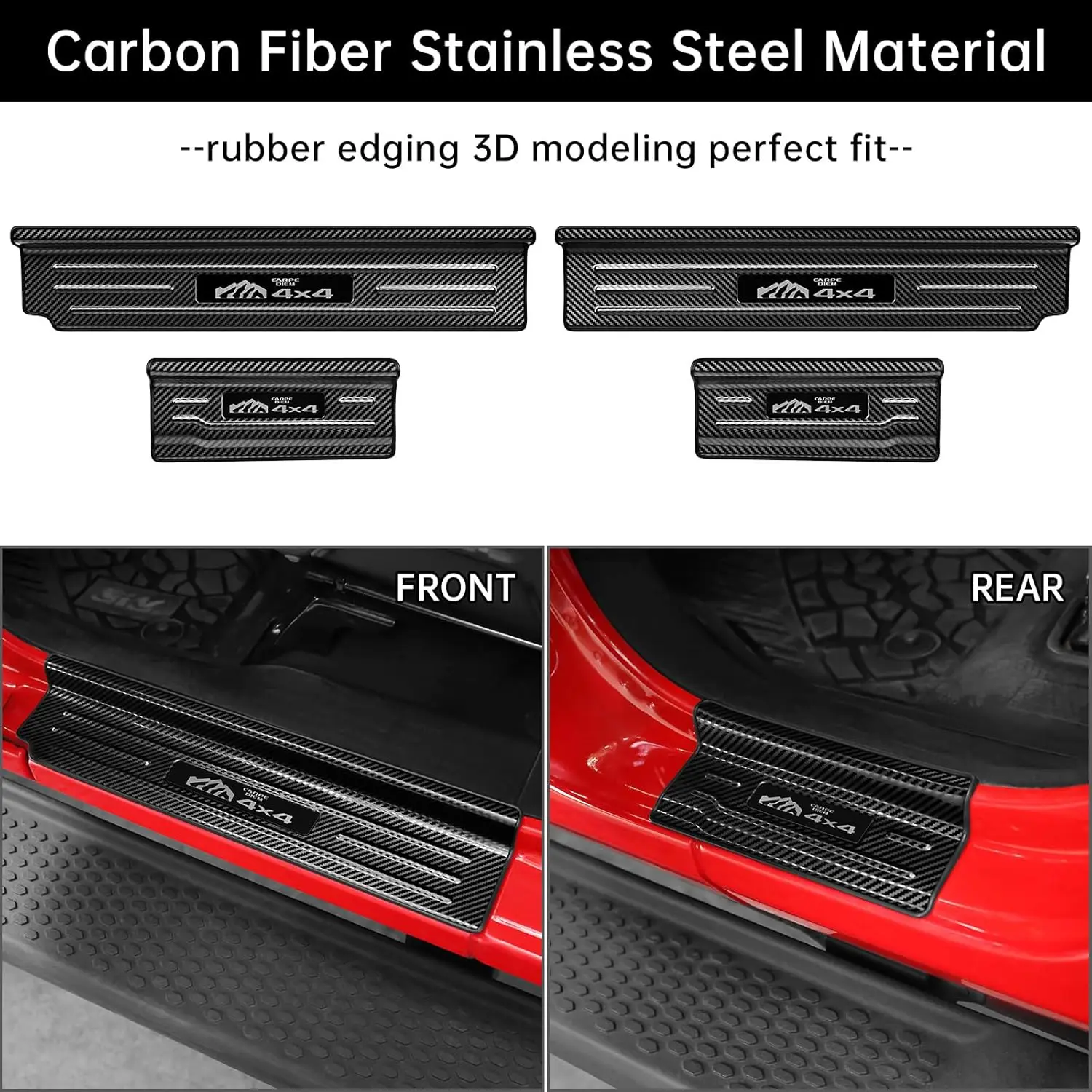 

Две дверные панели подходят для Jeep Wrangler 2018-2024 JL JLU и аксессуаров Gladiator JT 2020-2025, дверной поддон из нержавеющей стали.