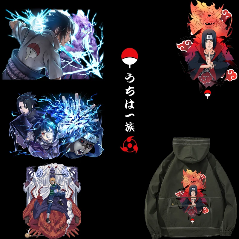 

Japan Cartoon Anime Naruto Uchiha Sasuke Patches for Clothing Stickers Cool Thermal Transfer Vinyl Shirt Sticker Washable Decor