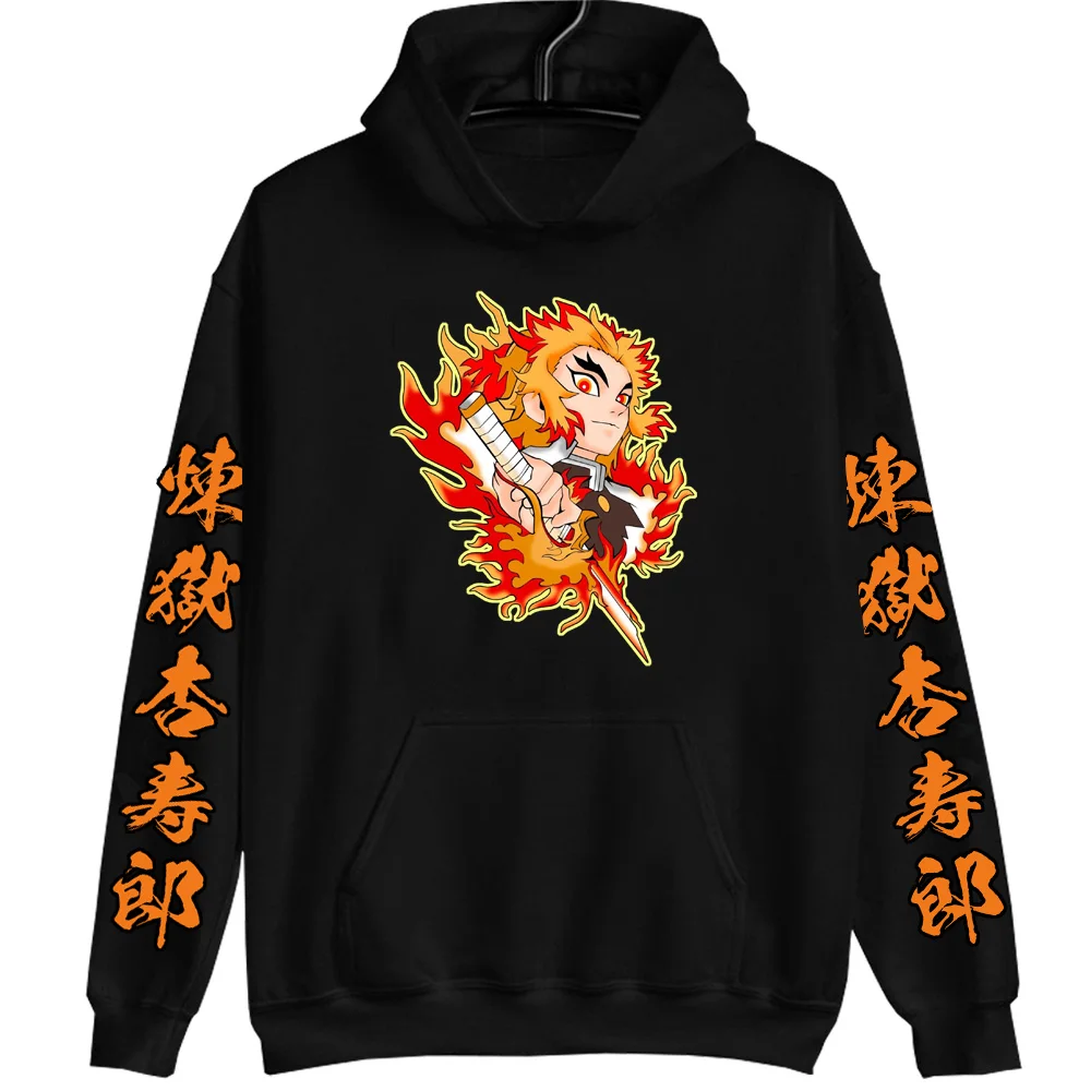 

Demon Slayer Hoodie Rengoku Kyoujurou Hoodie Anime Style Autumn Harajuku Style