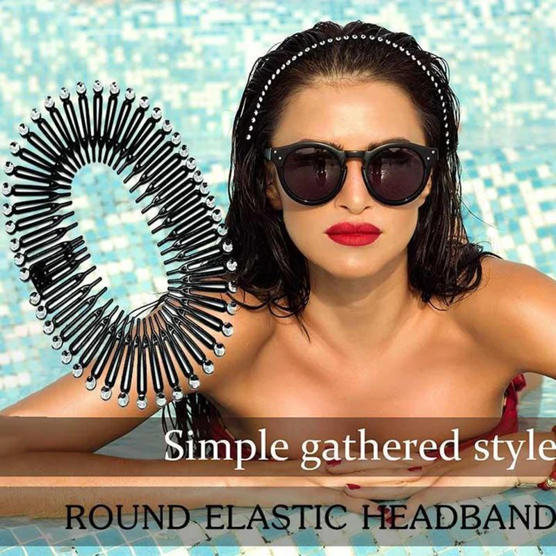 

1pc Stretch Hair Comb Elastic Hair Brush Plastic Ring Spring Hair Accessories For Ladies Flexible Spring Comb Insertion Headband