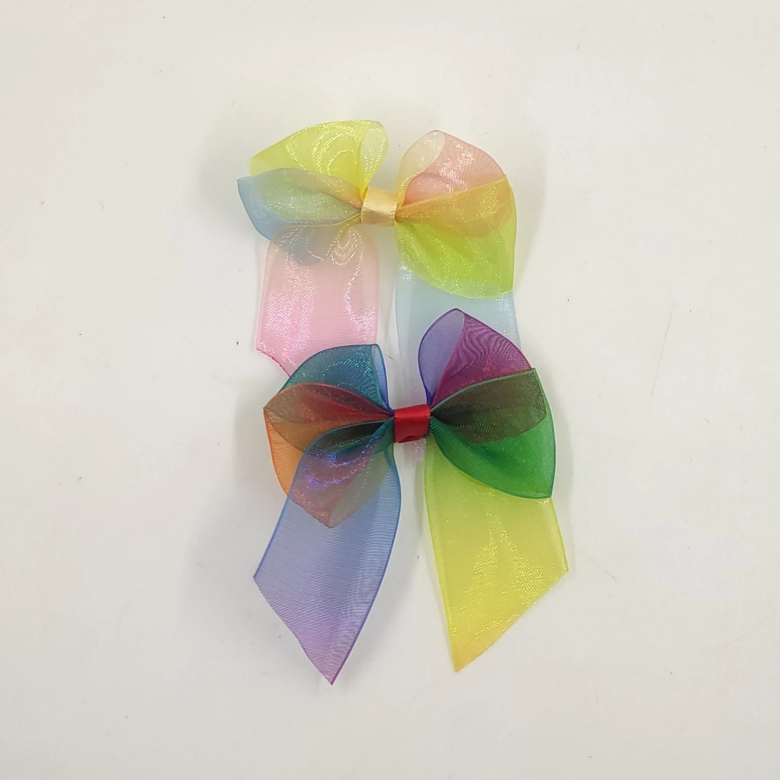 

200pcs Gradient Rainbow Chiffon Ribbon Decoration Bows