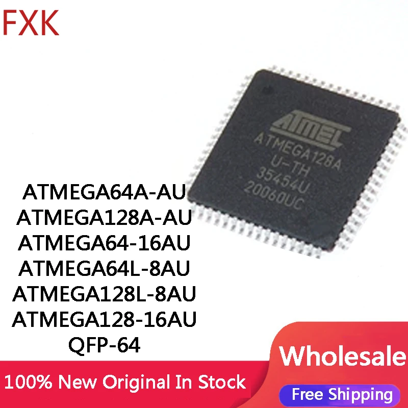 

5-100Pcs ATMEGA128A TQFP-64 ATMEGA128A-AU ATMEGA128A-AUR AVR microcontroller IC Chip In Stock Wholesale