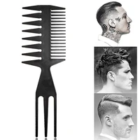high quality black double side tooth combs fish bone shape hair brush comb mens classic retro oil head styling comb