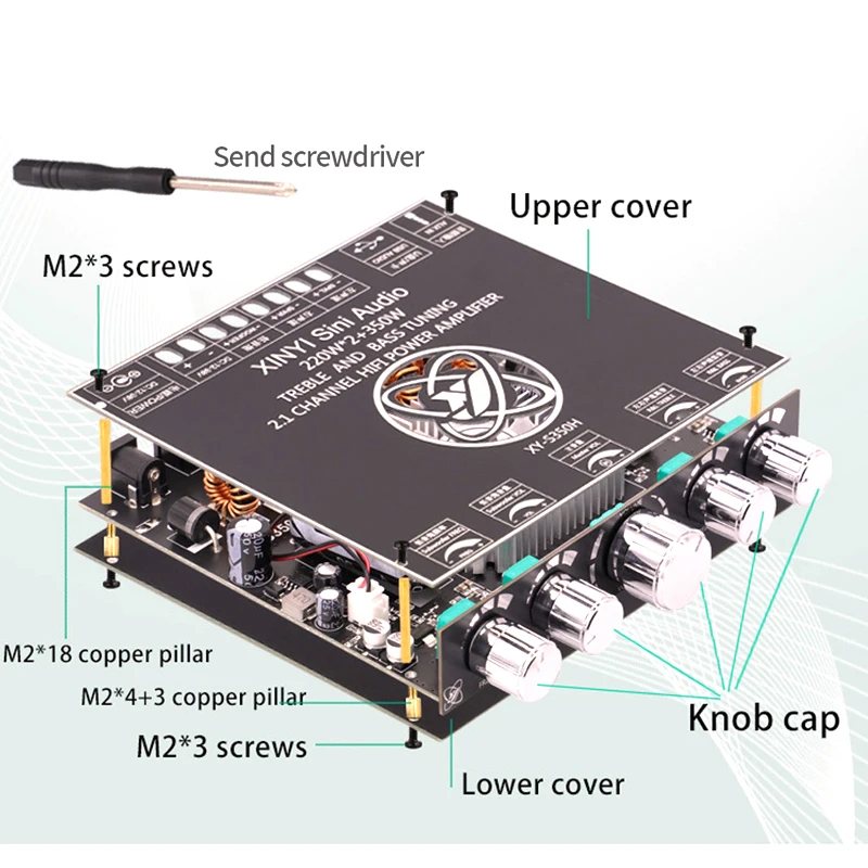 

2*220 Вт + 350 Вт TPA3251 Плата усилителя мощности Bluetooth 2,1 Ch Класс D USB звуковая карта сабвуфер театр аудио стерео эквалайзер усилитель