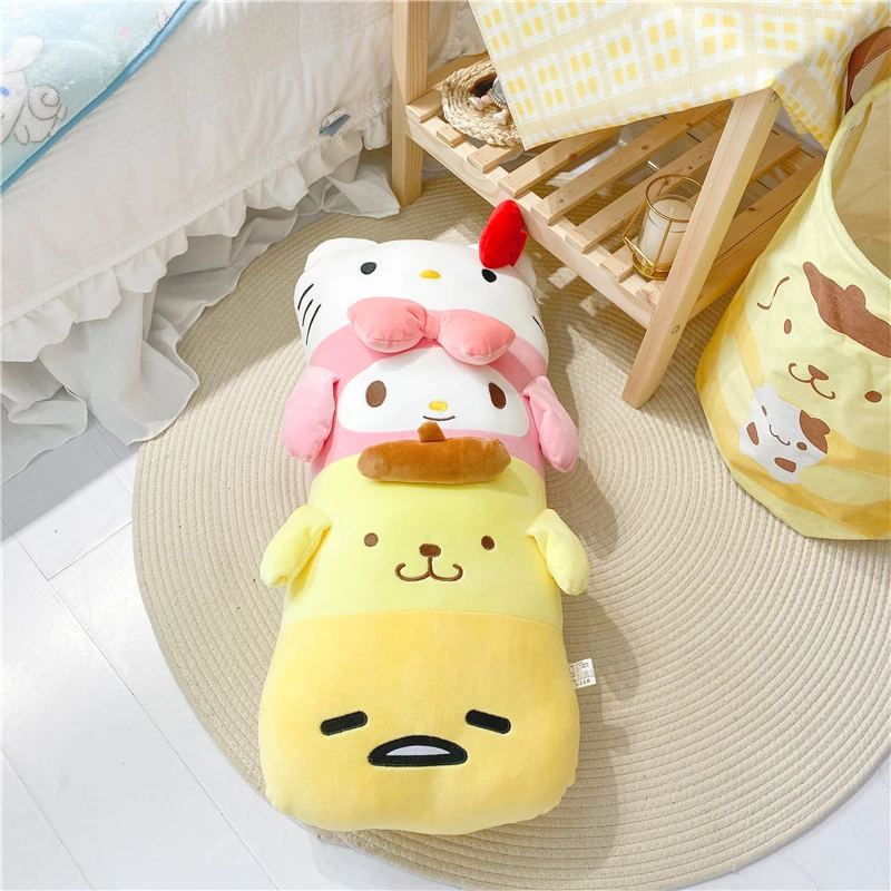 Sanrio Милая аниме микс длинная подушка My Melody Pom пурин Cinnamoroll плюшевая игрушка для