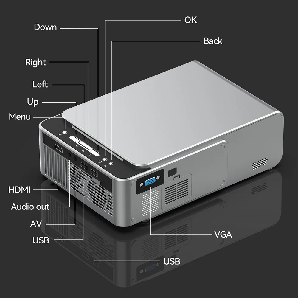 Светодиодный мини-проектор ALSTON T6 портативный кинопроектор с поддержкой 4K 3D Android
