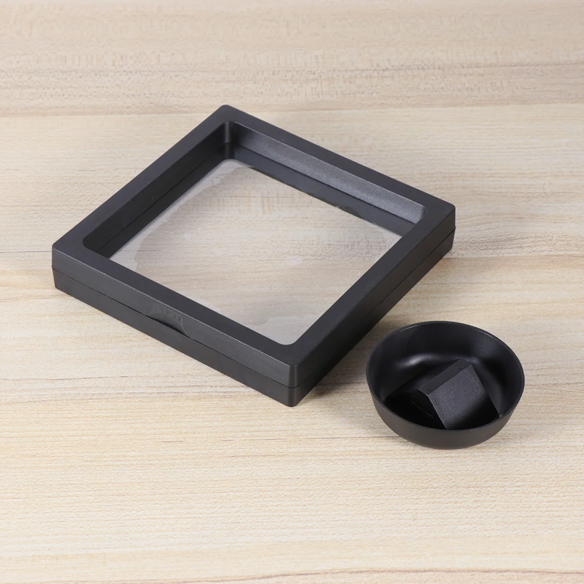 

Display Floating Frame3D Holder Stand Jewelry Specimen Showcase Base Roundmedallions Case Single Suspension Shadow Box