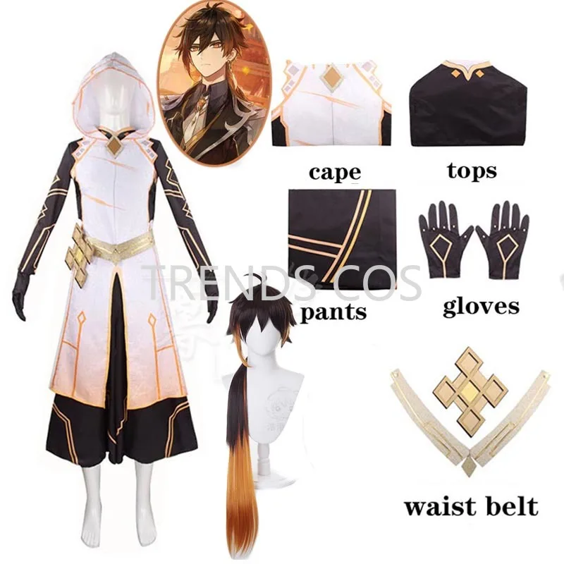 

Game Genshin Impact Rex Lapis Morax Cosplay Outfits Zhongli Cosplay Costumes Full Set Cos Morax Game Suit for Halloween Zhong Li