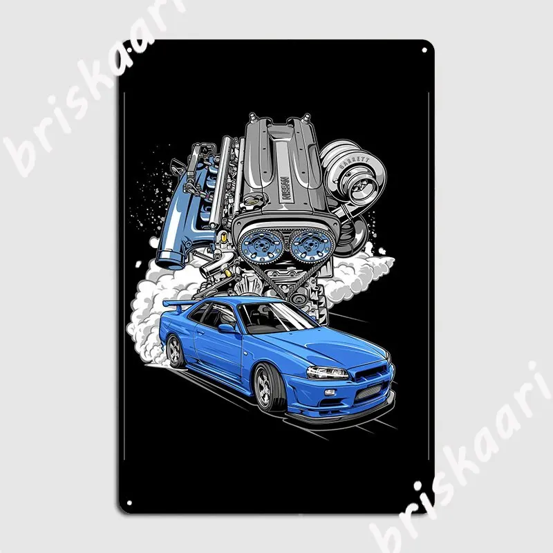 

Rb26 Skyline R34 металлический знак, украшение гостиной, клуба, фотография