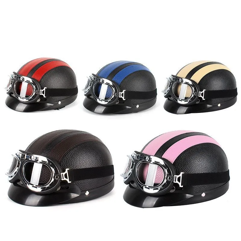 Adult Helmets Motorcycle Retro Half Cruise Helmet Motorcycle Scooter Helmet For Harley Vintage GERMAN Motorcycle Moto