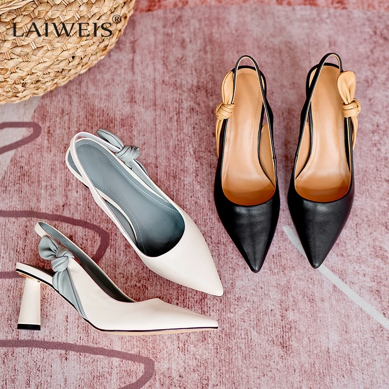 Сандалии Женские однотонные заостренный носок высокий каблук-шпилька простые и