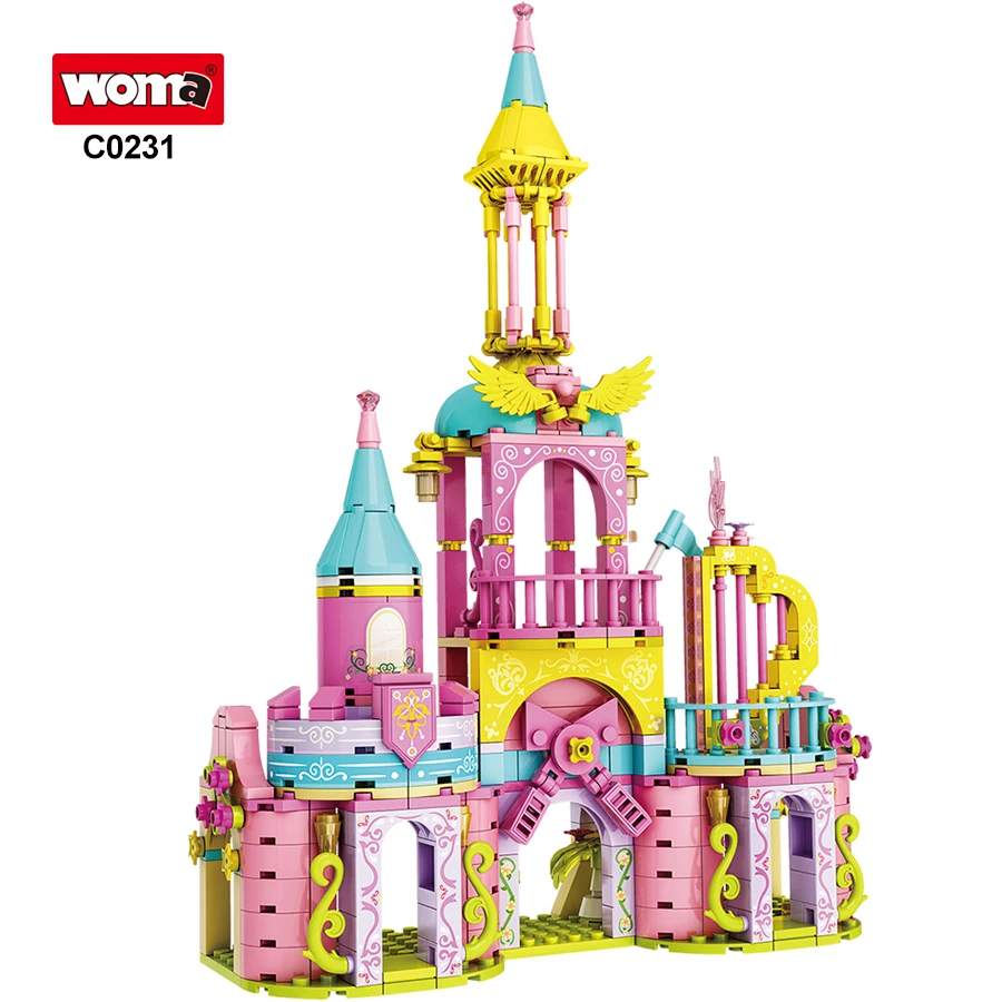 

WOMA Princess Castle Puzzle Child Kids Girl Educational Game Assemble Brick Building Blocks Set C0231 Building Blocks Toys