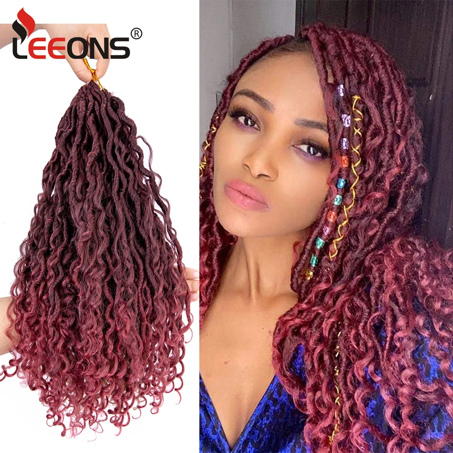 

14-18'' Quality Goddess Passion Twist Crochet Hair With Curly River Faux Locs Braiding Hair Extension Ombre Pre Looped Synthetic
