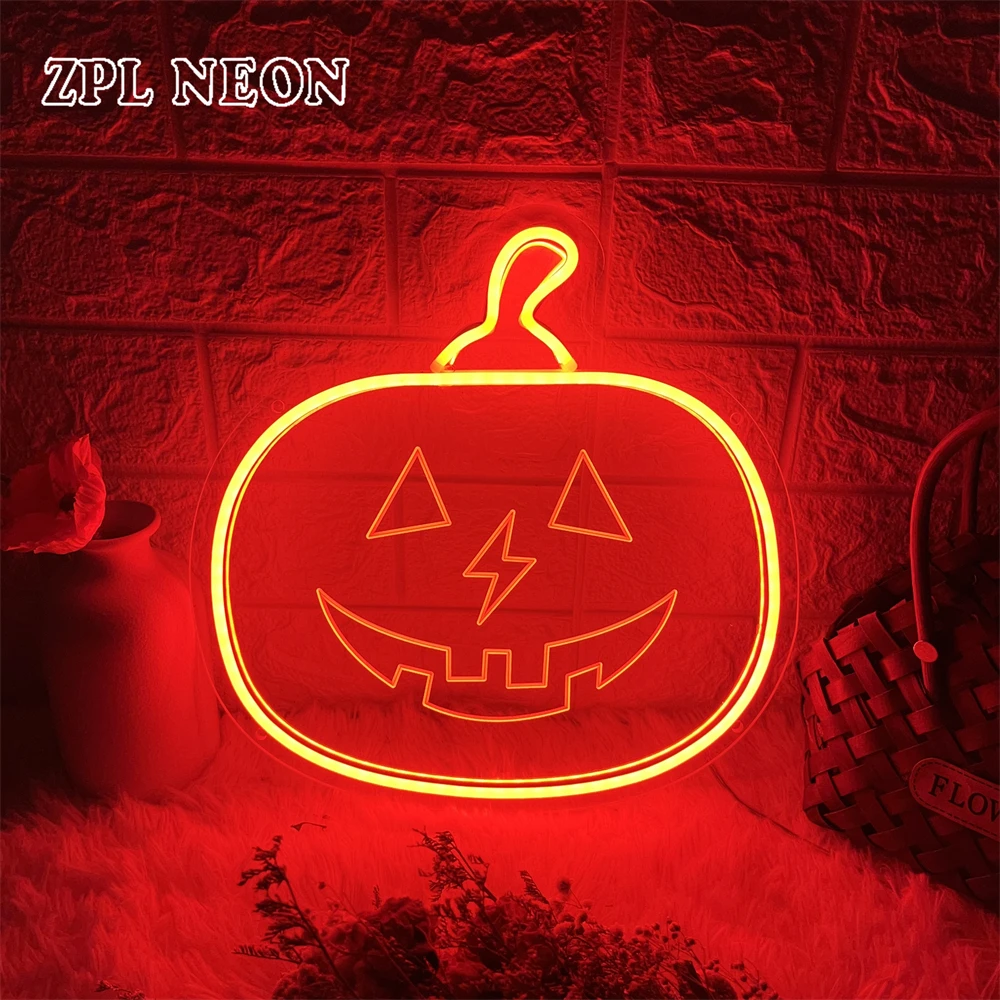 

Neon Sign Pumpkin LED Neon light Halloween Decoration 2022 Custom LED Lights For Shop Club Bar Party Home Room Corridor Decor